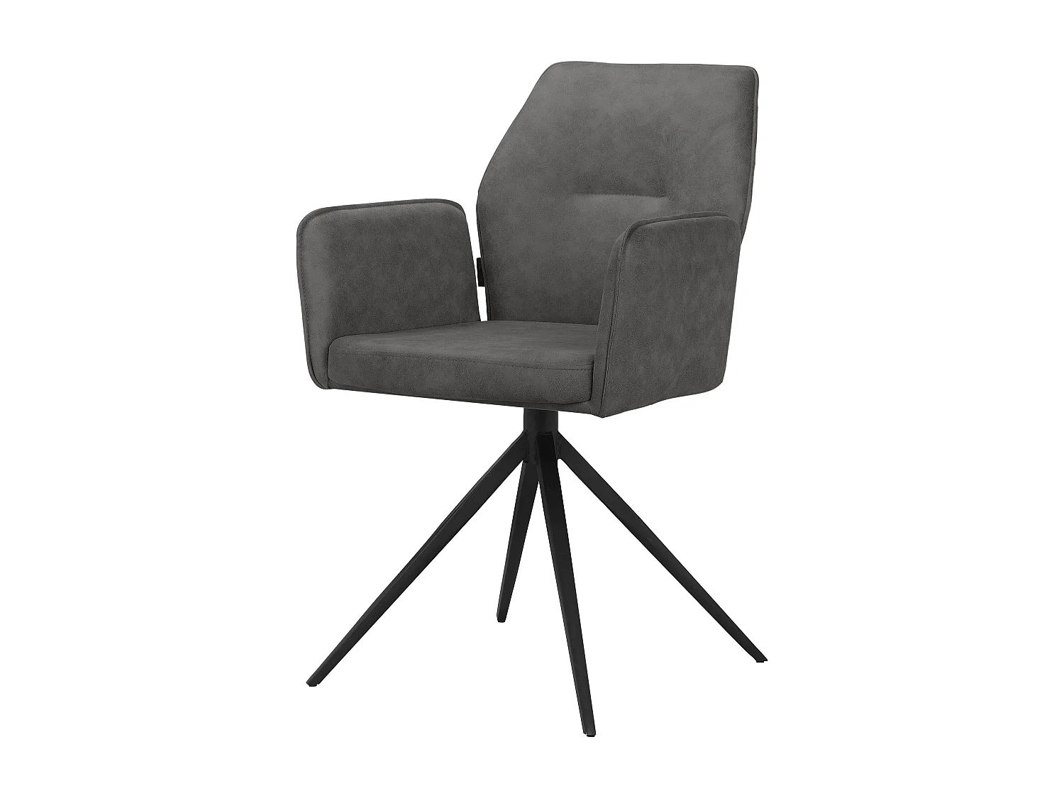 Capo|Lot de 2 chaises de salle à manger en tissu anthracite