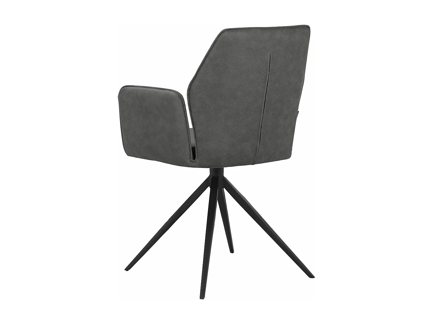 Capo|Lot de 2 chaises de salle à manger en tissu anthracite