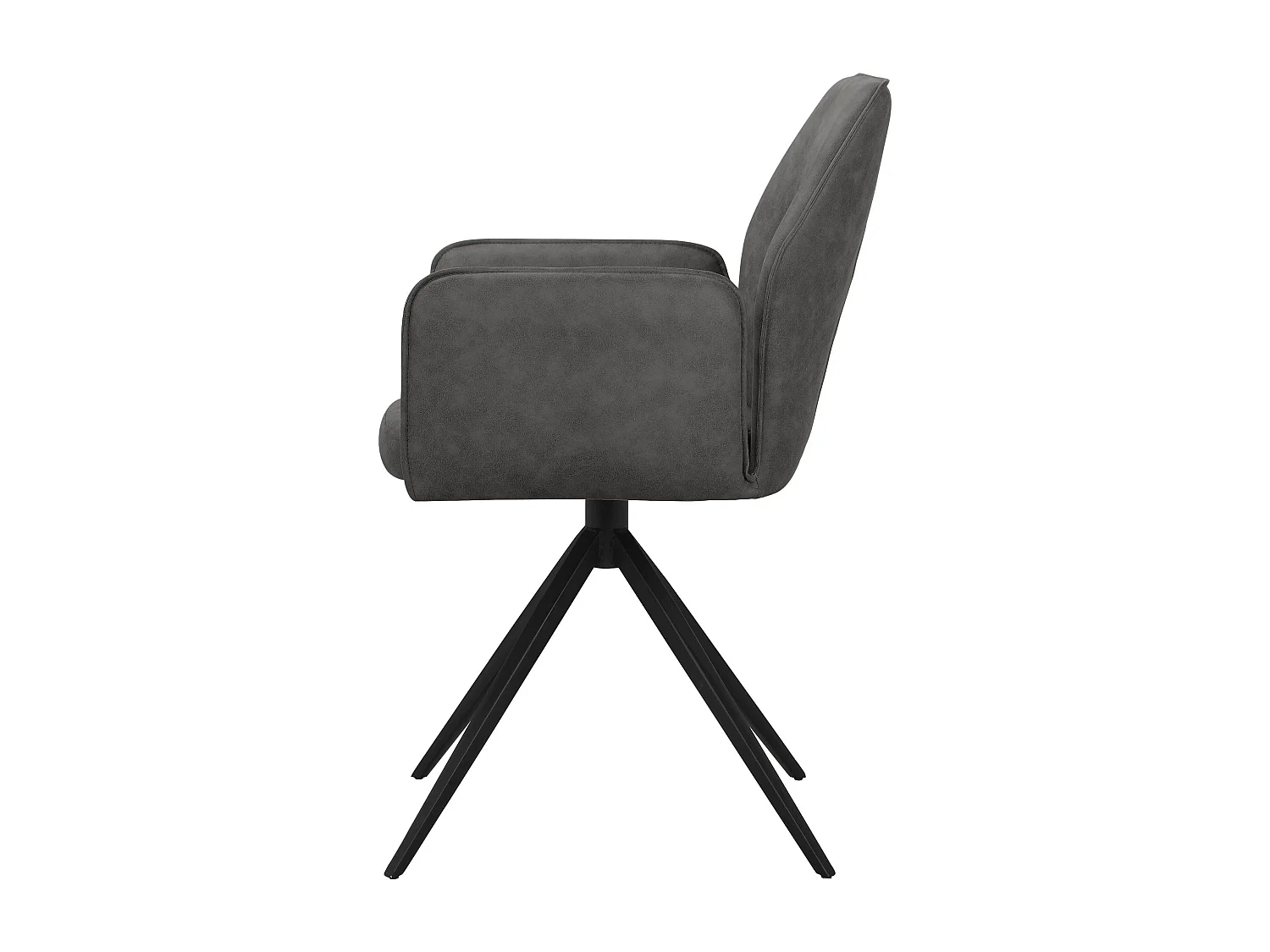 Capo|Lot de 2 chaises de salle à manger en tissu anthracite