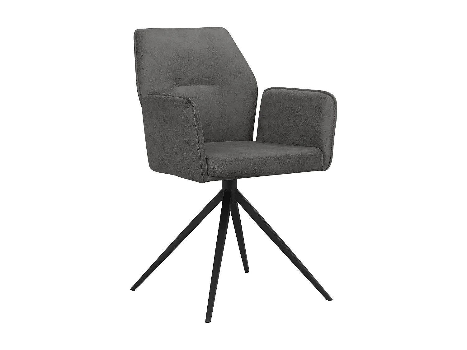 Capo|Lot de 2 chaises de salle à manger en tissu anthracite