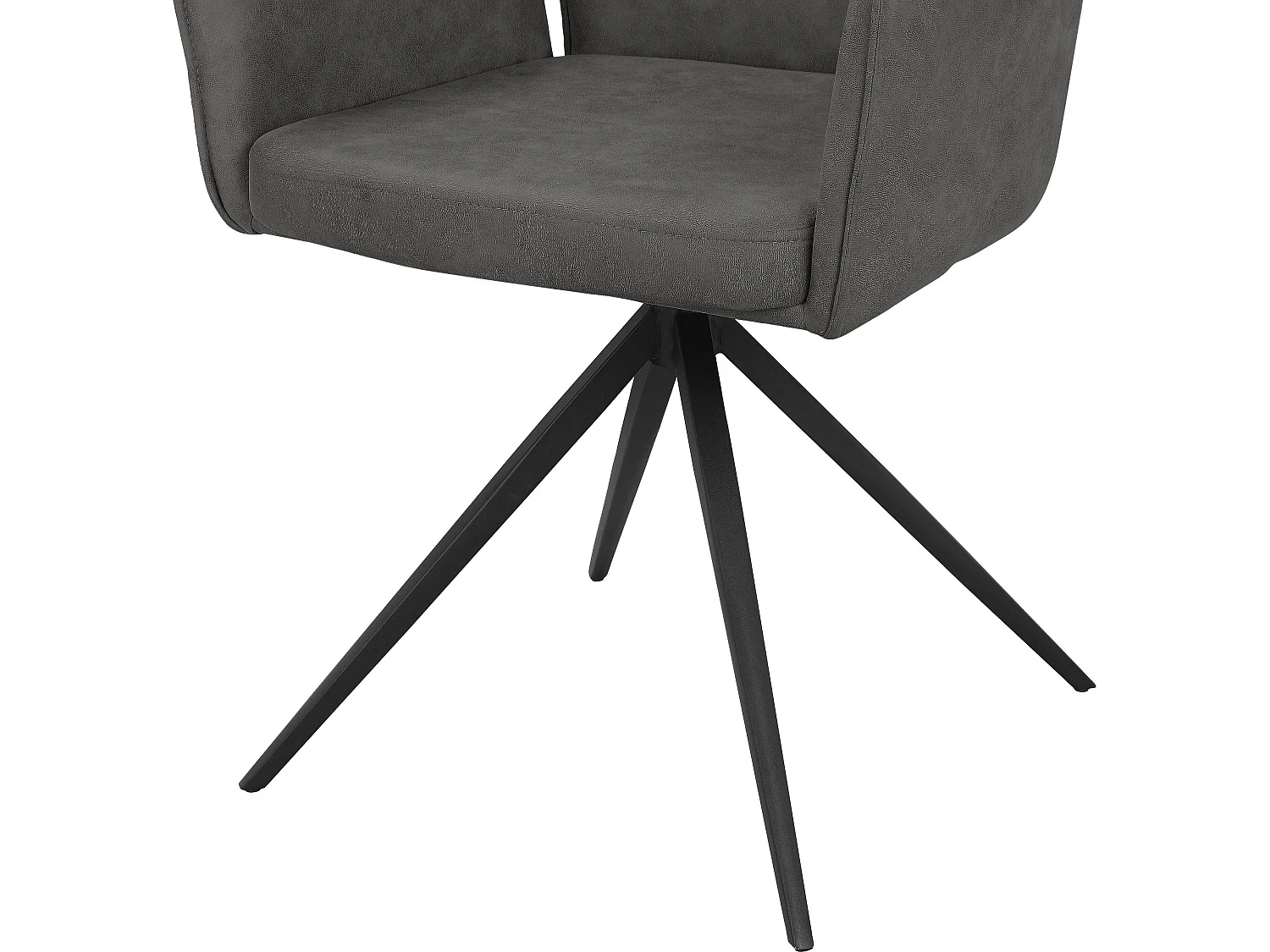 Capo|Lot de 2 chaises de salle à manger en tissu anthracite