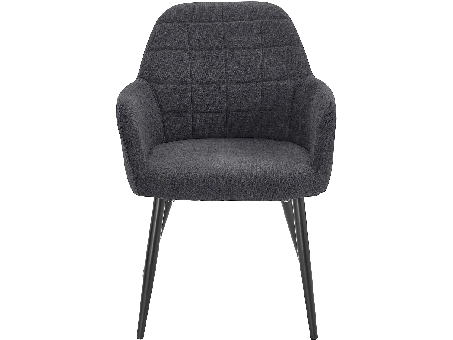 Lot de 2 chaises confortables avec accoudoirs en tissu anthracite