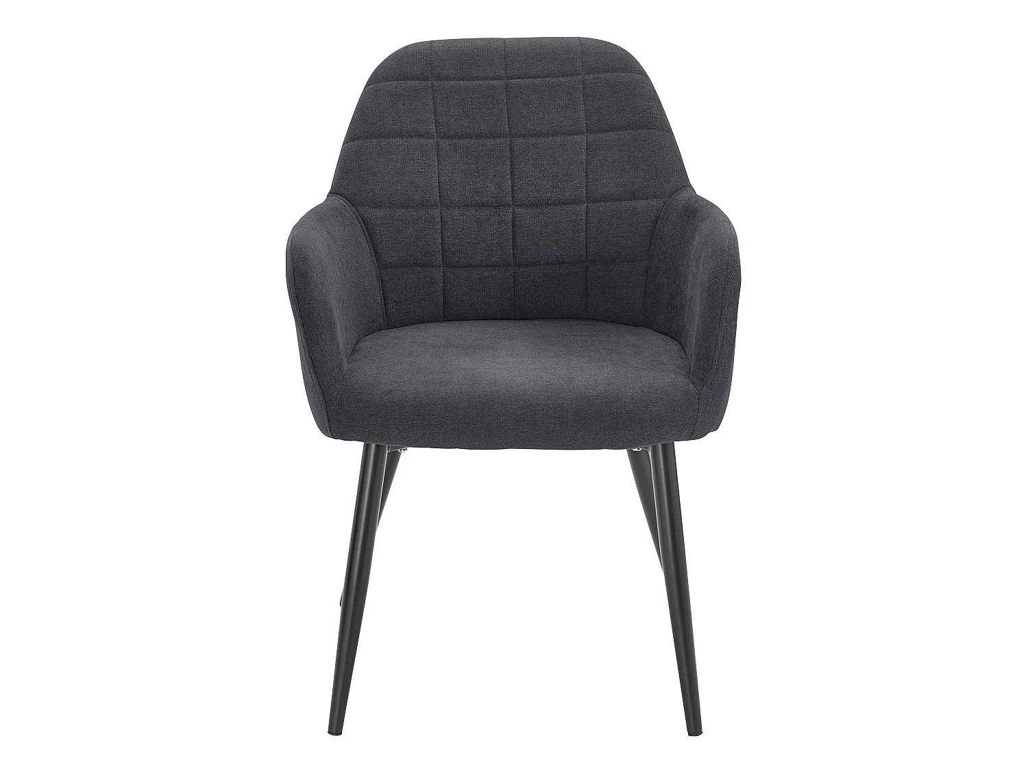 Lot de 2 chaises confortables avec accoudoirs en tissu anthracite