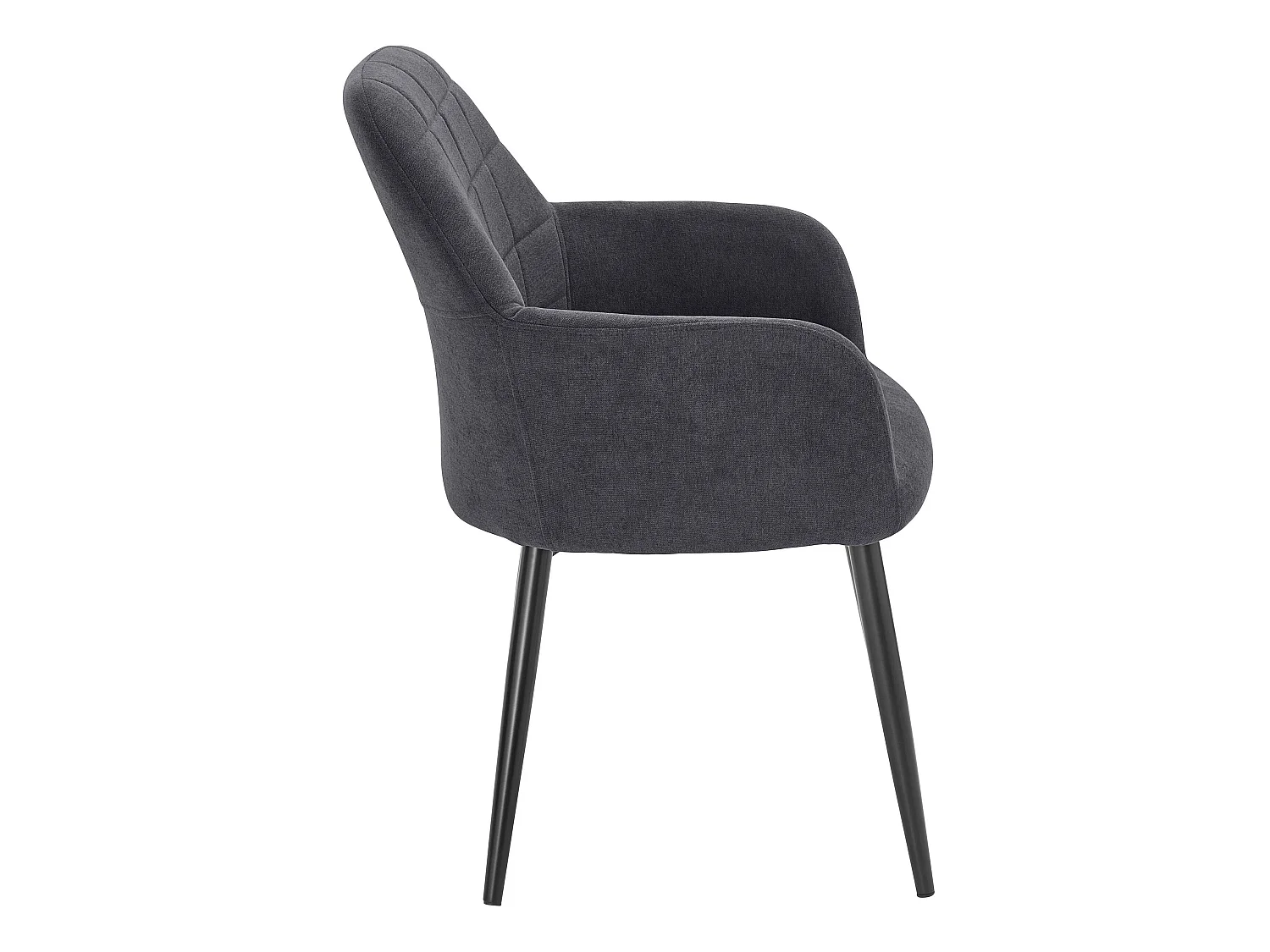 Lot de 2 chaises confortables avec accoudoirs en tissu anthracite