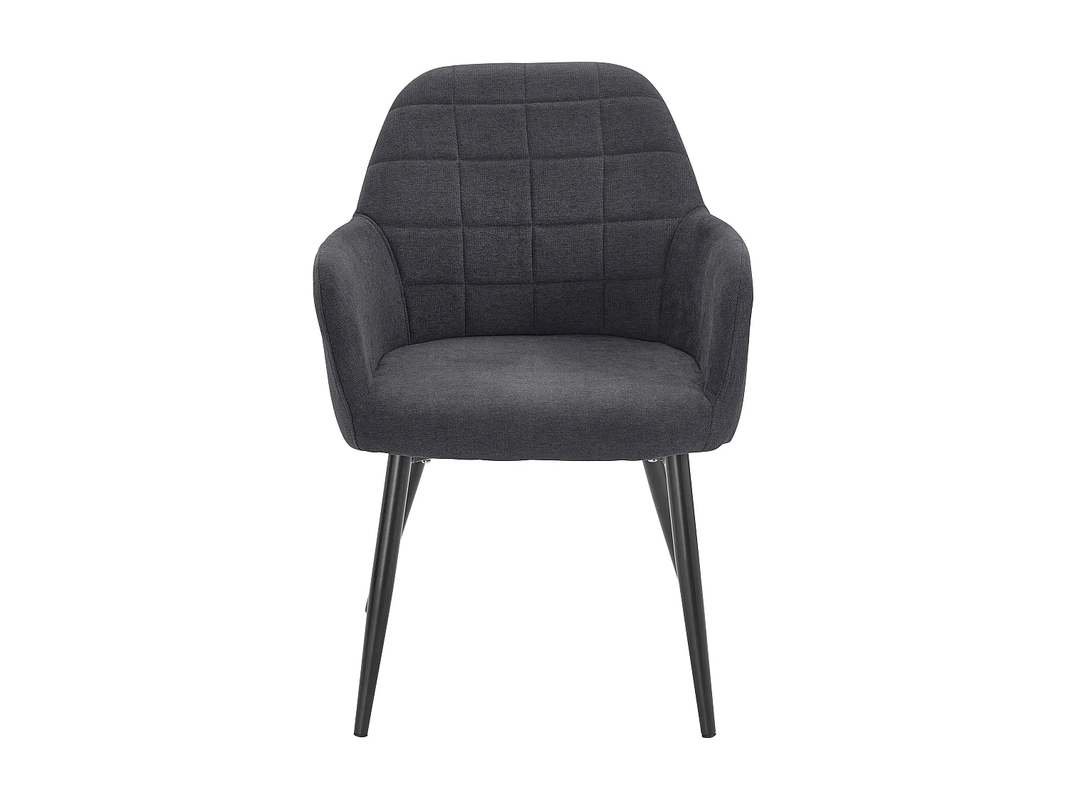 Lot de 2 chaises confortables avec accoudoirs en tissu anthracite