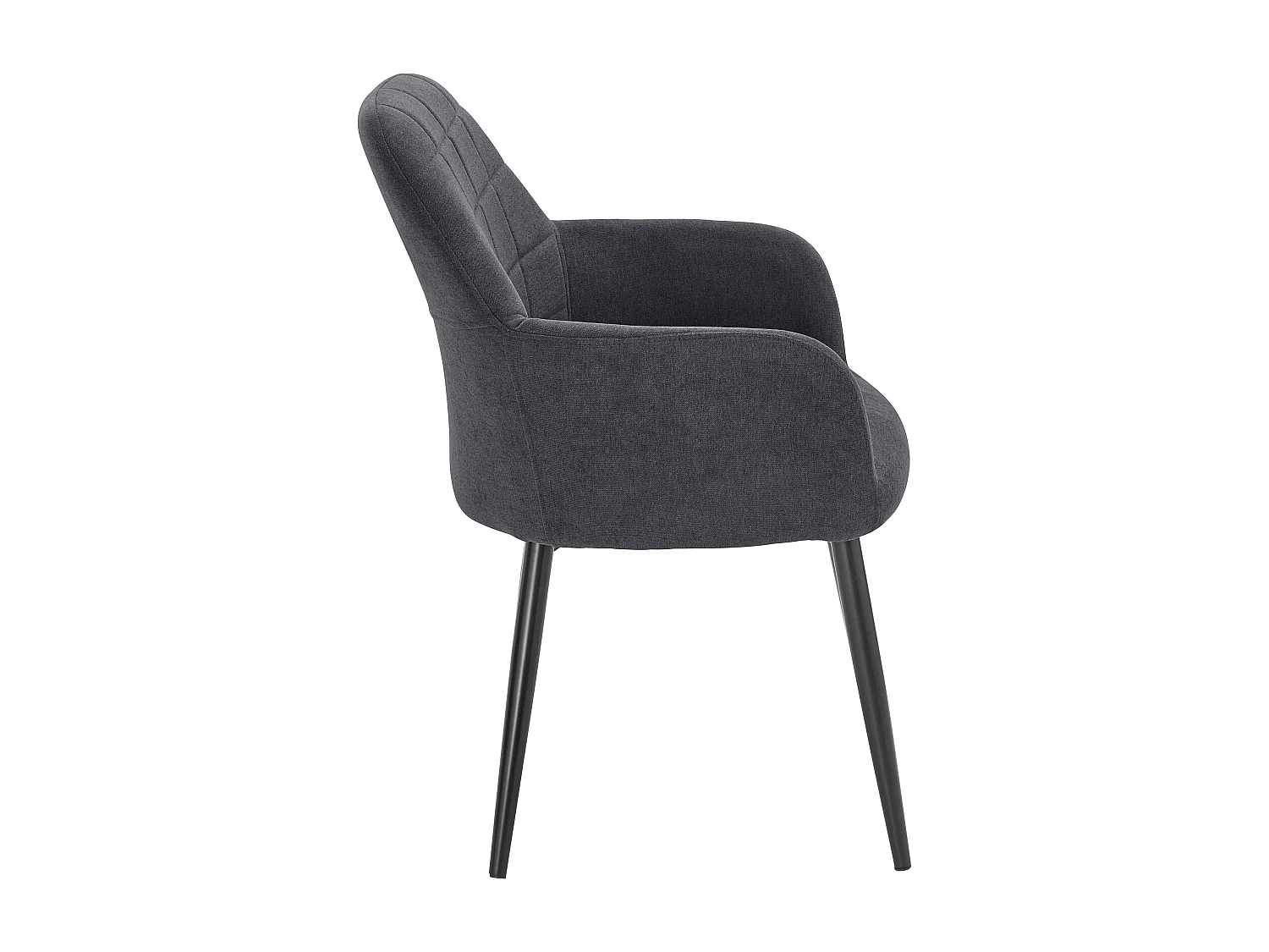 Lot de 2 chaises confortables avec accoudoirs en tissu anthracite