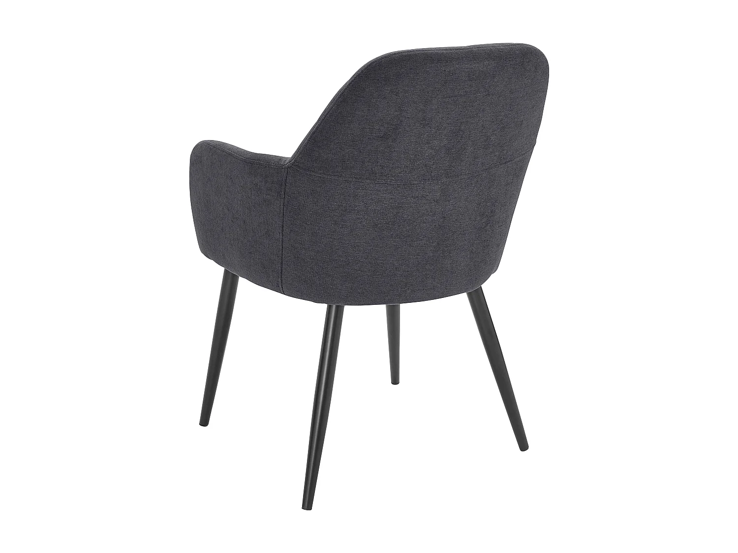 Lot de 2 chaises confortables avec accoudoirs en tissu anthracite