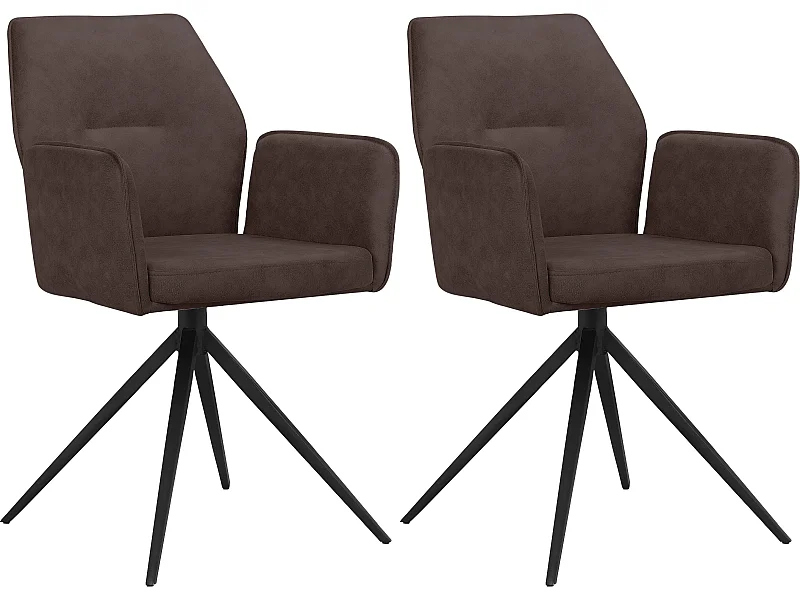 Capo | Chaise de salle à manger 2 Pack Marron