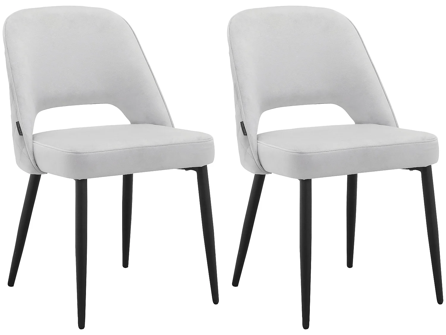 Kyoto|Lot de 2 chaises de salle à manger en velours gris