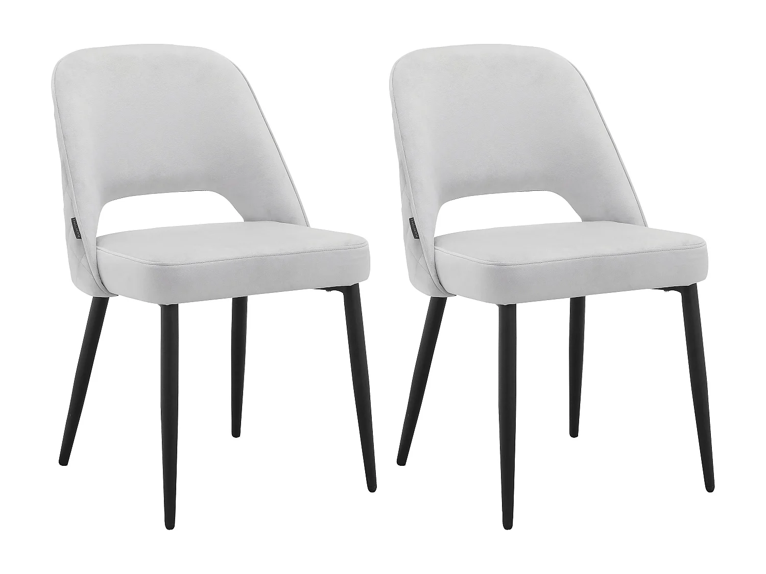 Kyoto|Lot de 2 chaises de salle à manger en velours gris