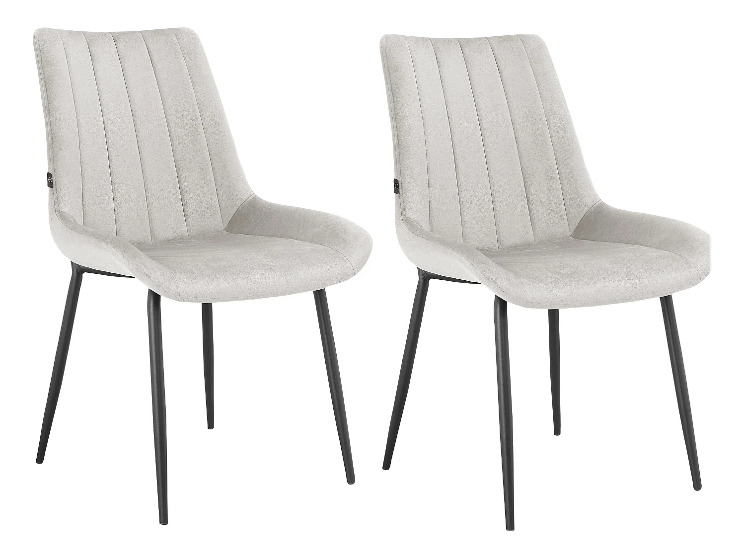 Alzira|Chaise de salle à manger 2 Pack en velours Gris clair