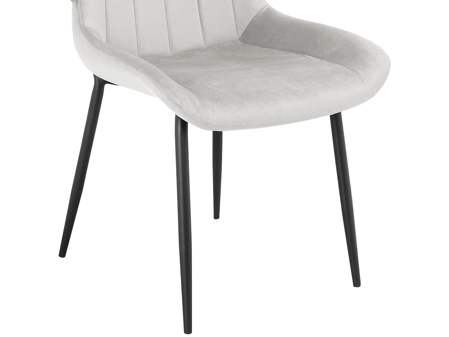 Alzira|Chaise de salle à manger 2 Pack en velours Gris clair