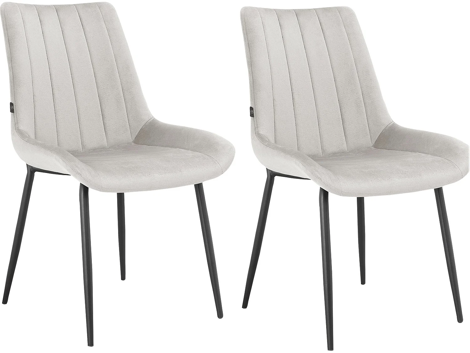 Alzira|Chaise de salle à manger 2 Pack en velours Gris clair