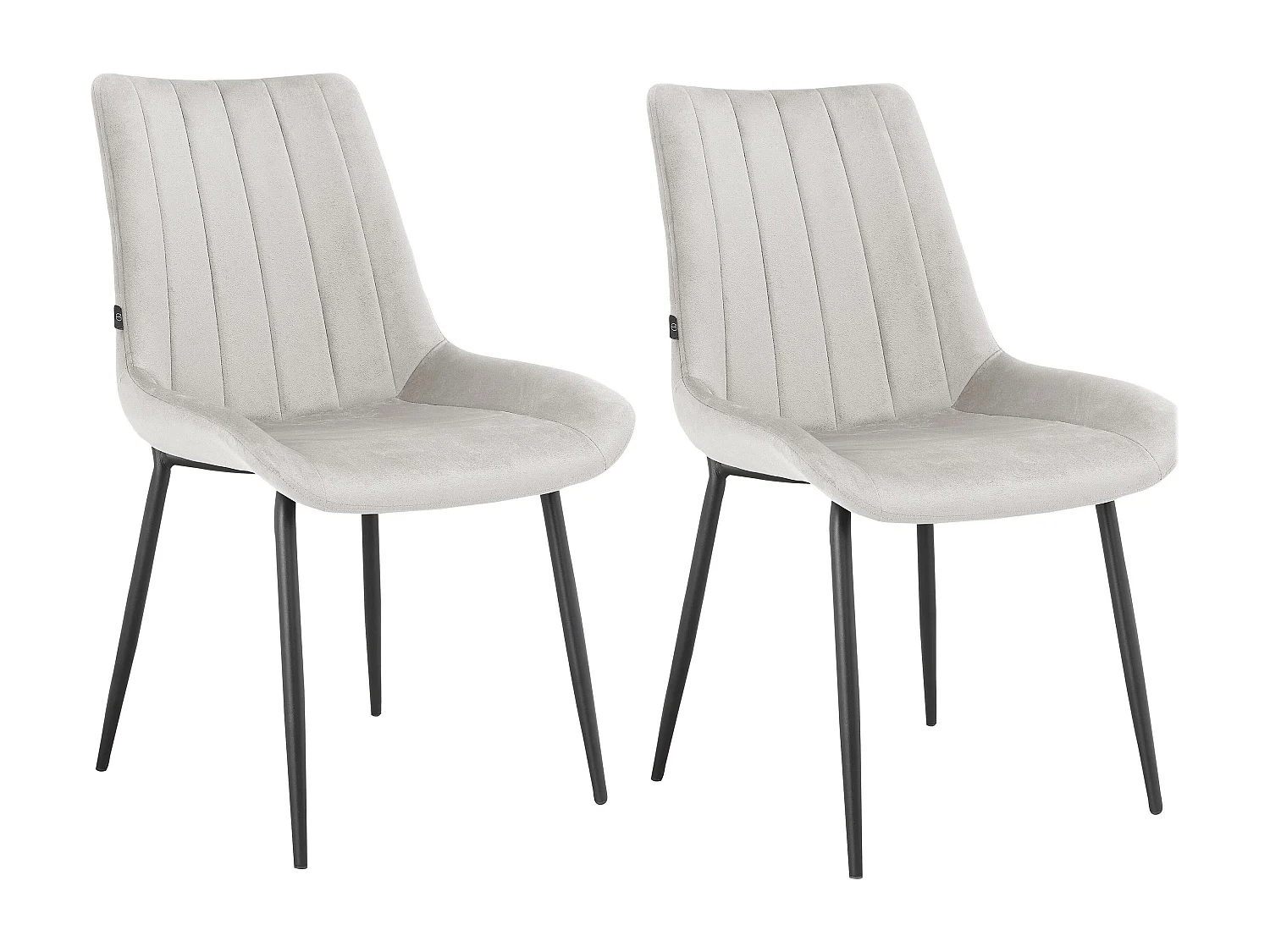 Alzira|Chaise de salle à manger 2 Pack en velours Gris clair