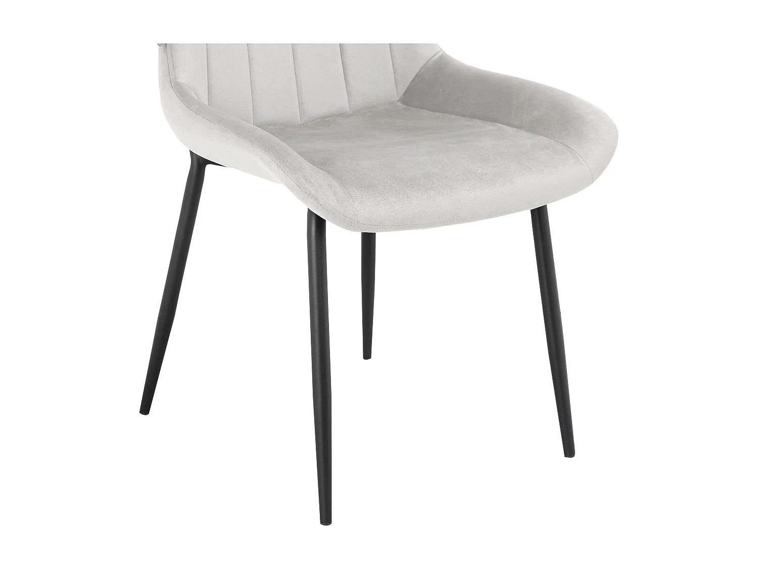 Alzira|Chaise de salle à manger 2 Pack en velours Gris clair