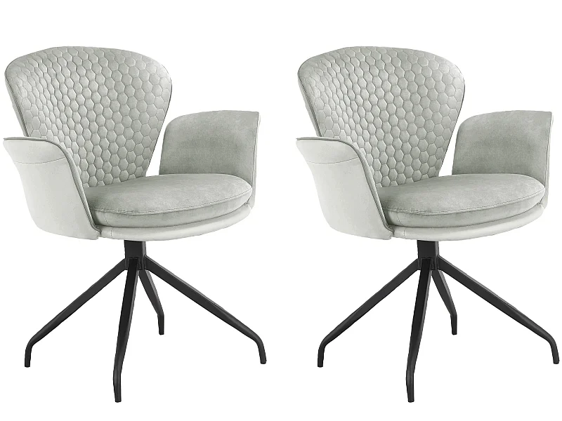 Lucia|Lot de 2 chaises de salle à manger gris