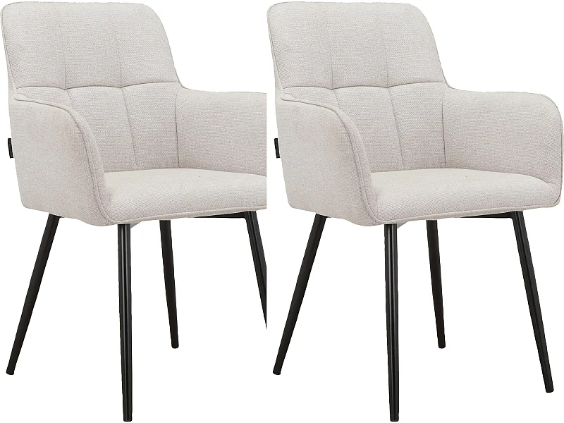Lot de 2 chaises de salle à manger Zaria2 crème