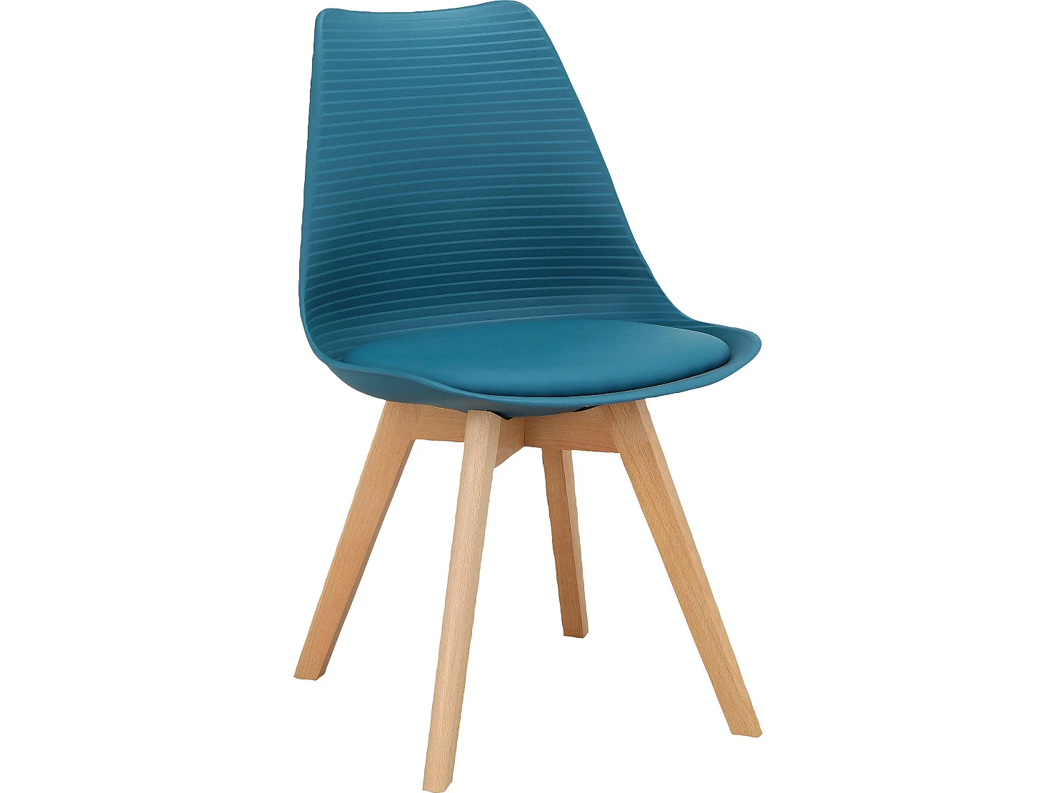 Armin|Lot de 2 chaises de salle à manger en plastique pétrole