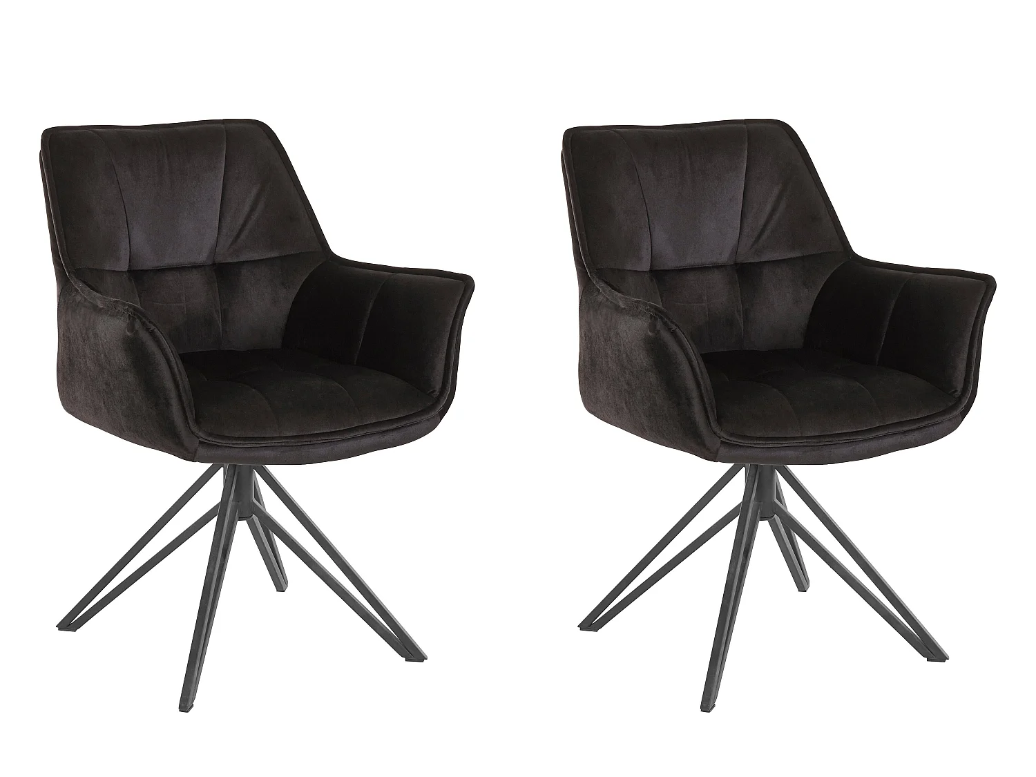 Ciana Fauteuil 2 stuks Zwart