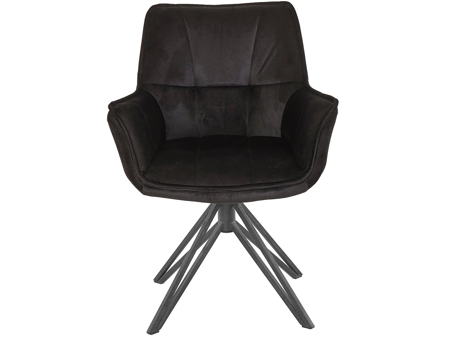 Lot de 2 chaises de salle à manger Ciana Noir avec accoudoirs en tissu et velours