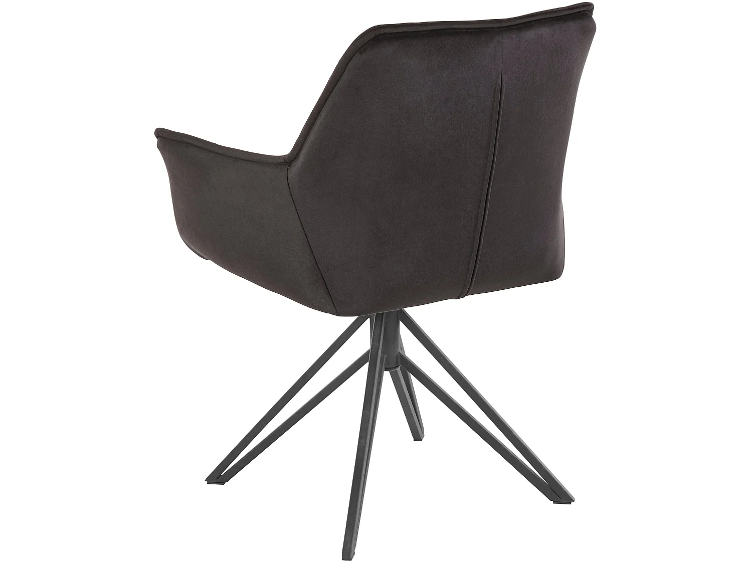 Lot de 2 chaises de salle à manger Ciana Noir avec accoudoirs en tissu et velours