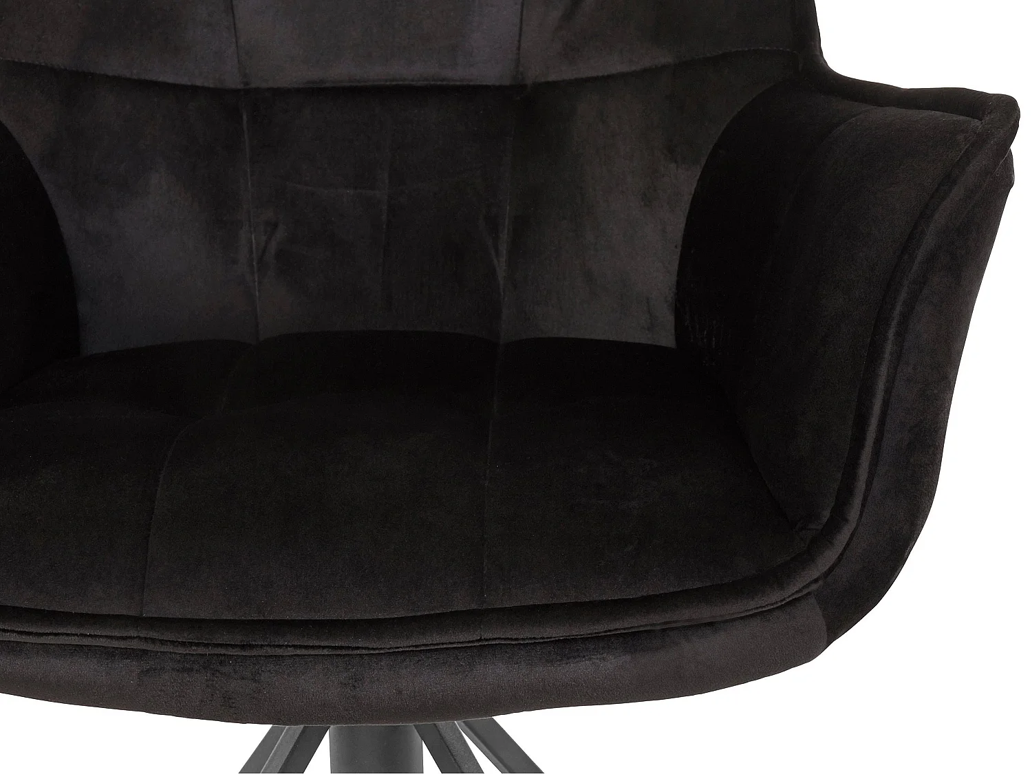 Lot de 2 chaises de salle à manger Ciana Noir avec accoudoirs en tissu et velours