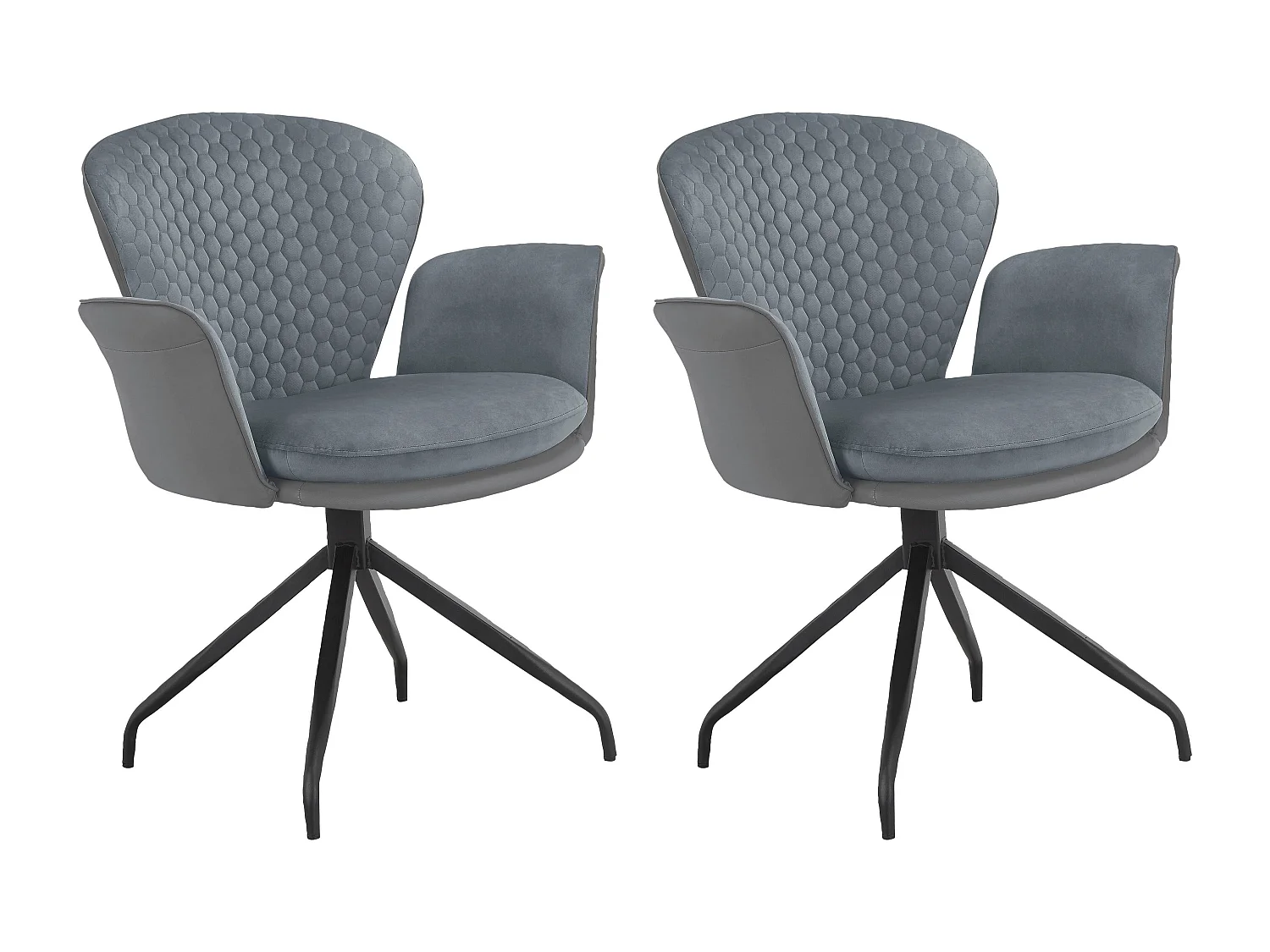 Lucia|Lot de 2 chaises de salle à manger anthracite