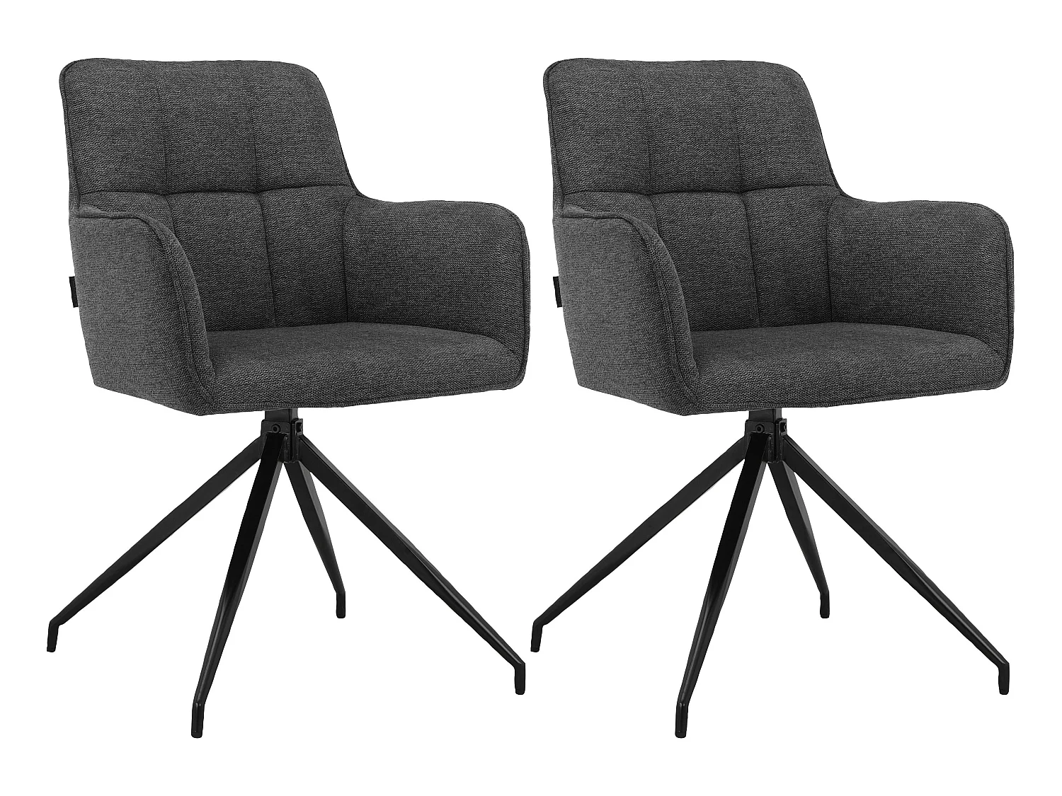Zaria1|Lot de 2 fauteuils en tissu anthracite