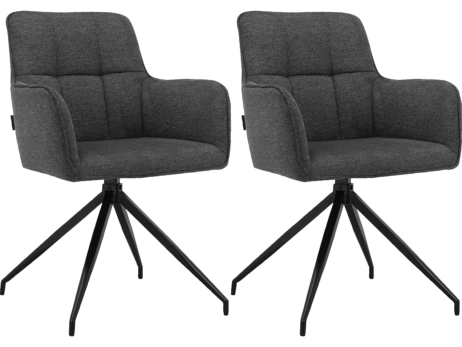 Zaria1|Lot de 2 fauteuils en tissu anthracite