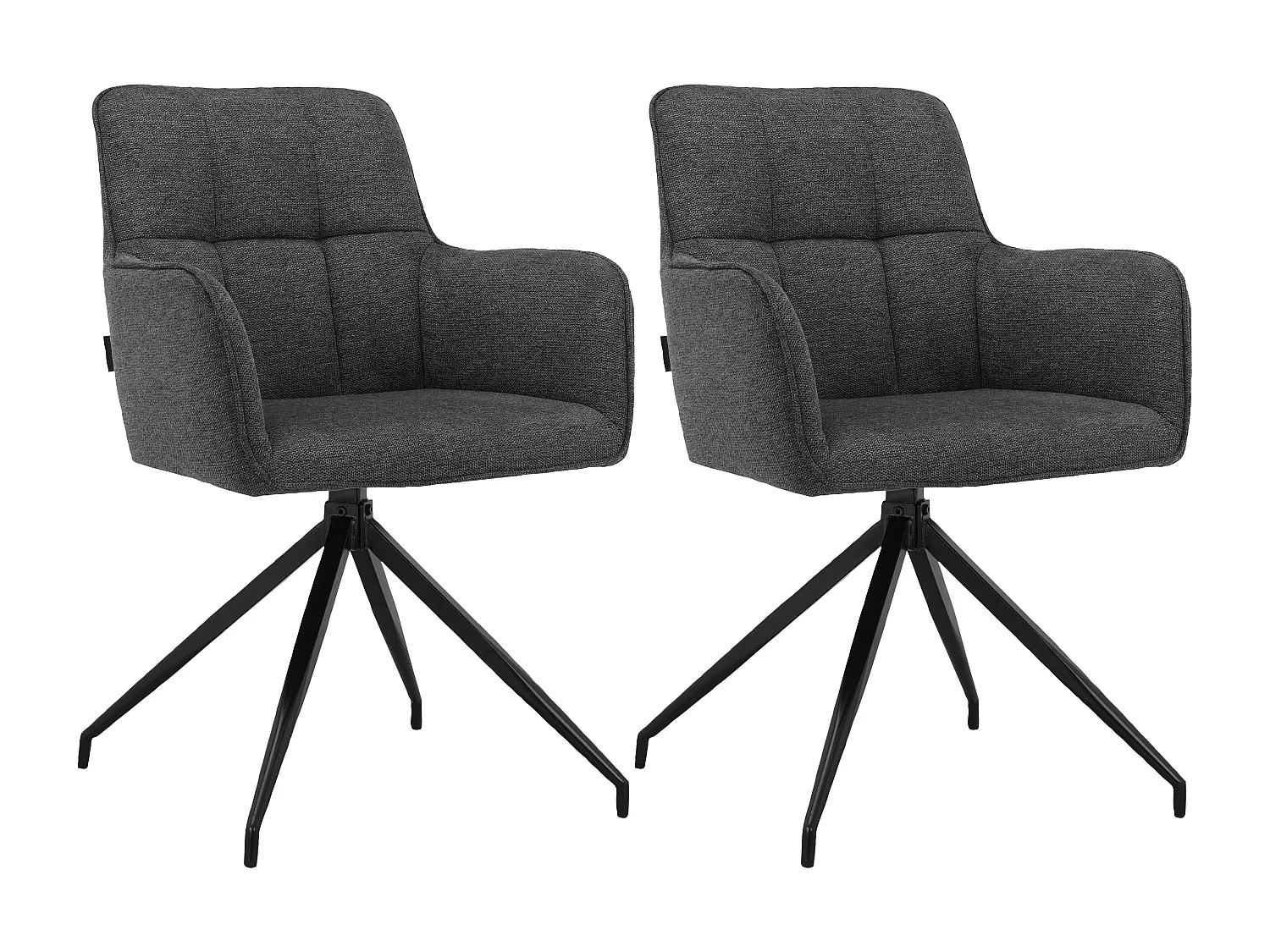 Zaria1|Lot de 2 fauteuils en tissu anthracite
