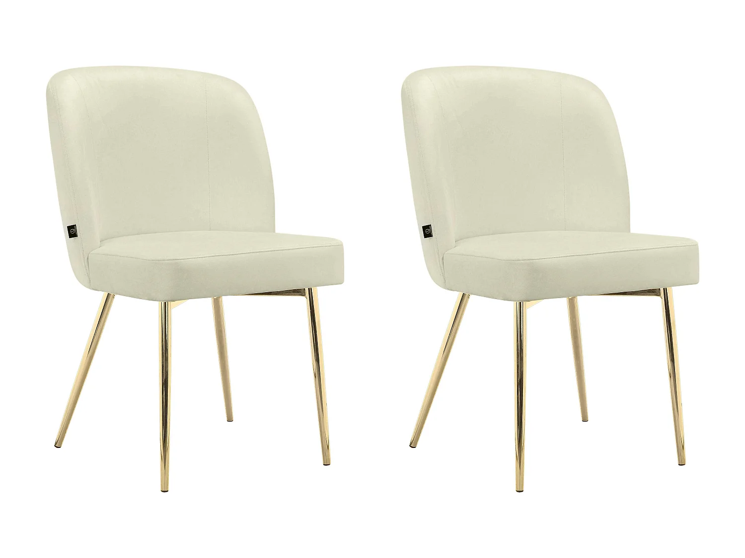 Nagano|Lot de 2 chaises de salle à manger en tissu crème