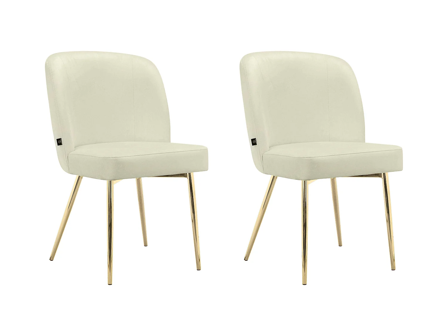 Nagano|Lot de 2 chaises de salle à manger en tissu crème