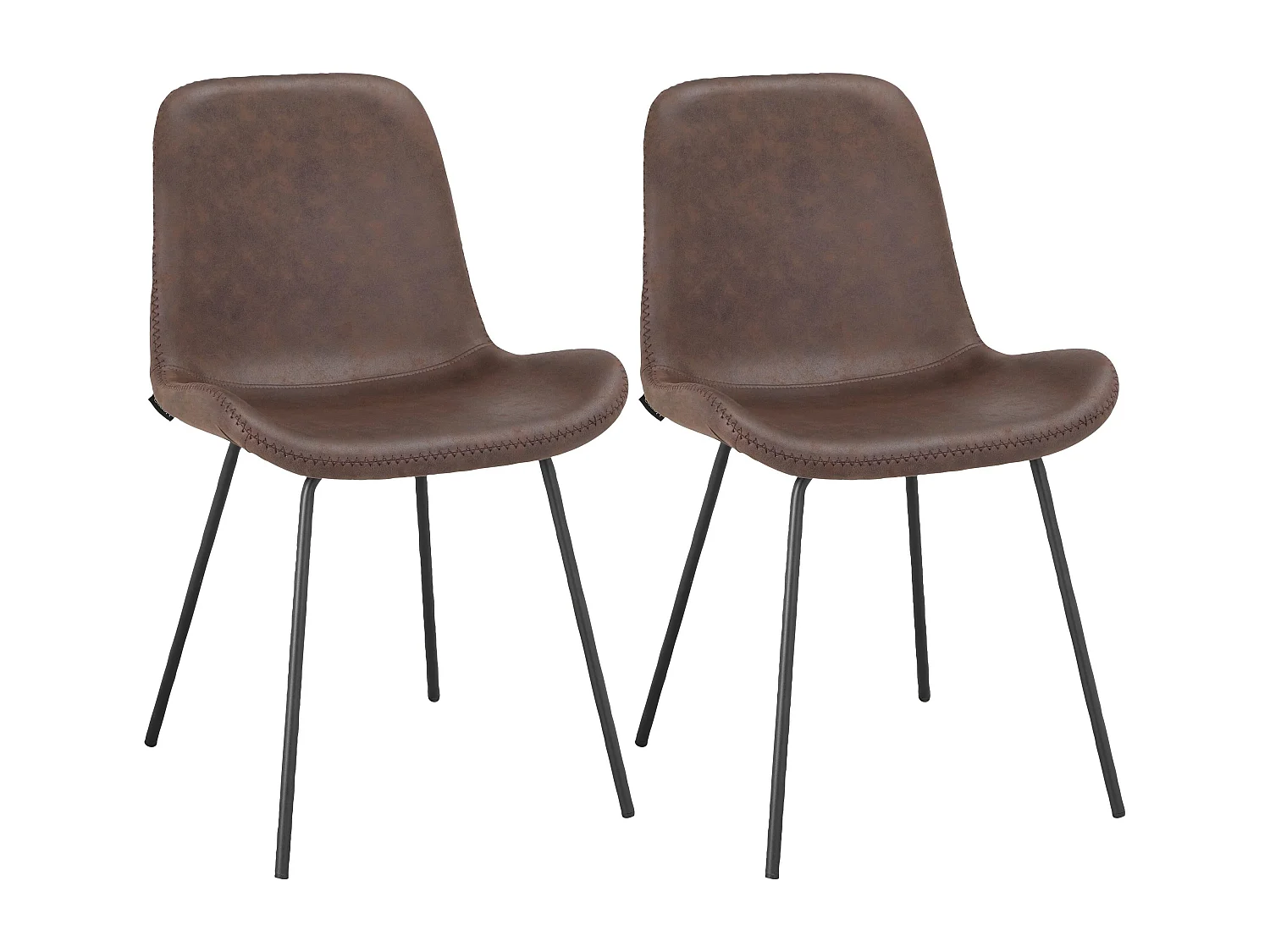 Juego de 2 sillas de comedor Reina Marrón