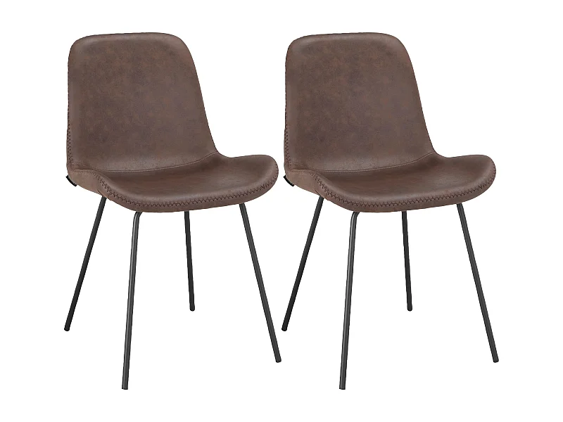 Reina|Chaise de salle à manger 2 PK Brown