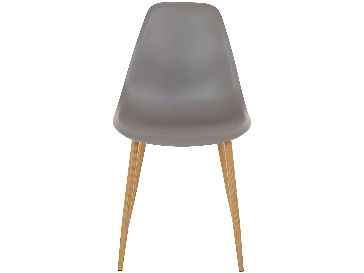 Miller|Lot de 4 chaises de salle à manger en plastique gris clair