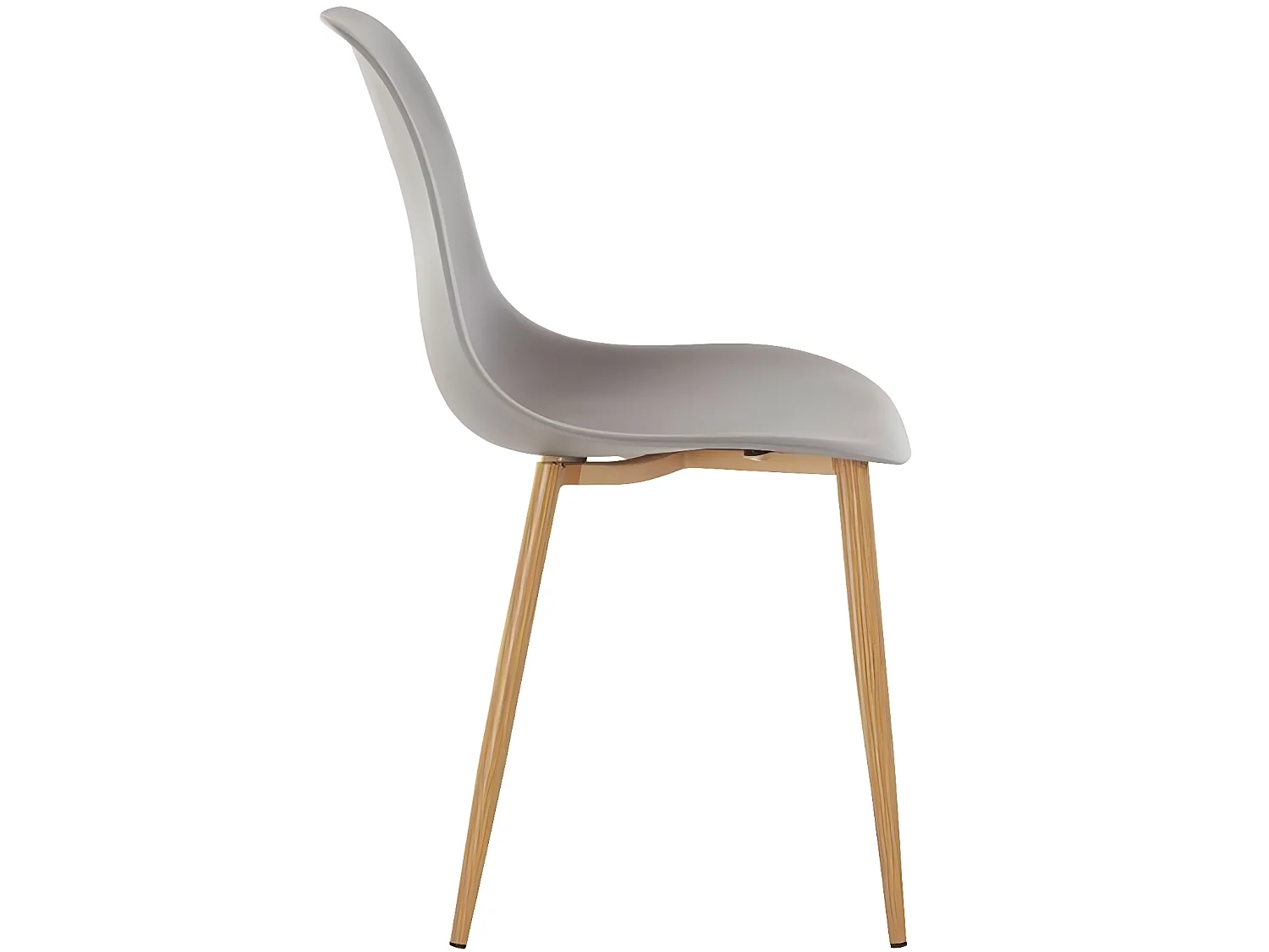 Miller|Lot de 4 chaises de salle à manger en plastique gris clair