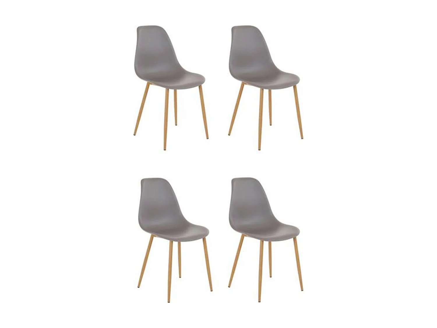 Miller Chair 4pk Light Grey PlastOak