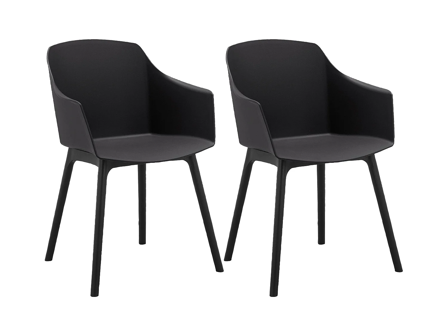 Chaise de salle à manger moderne Bora, lot de 2, noir