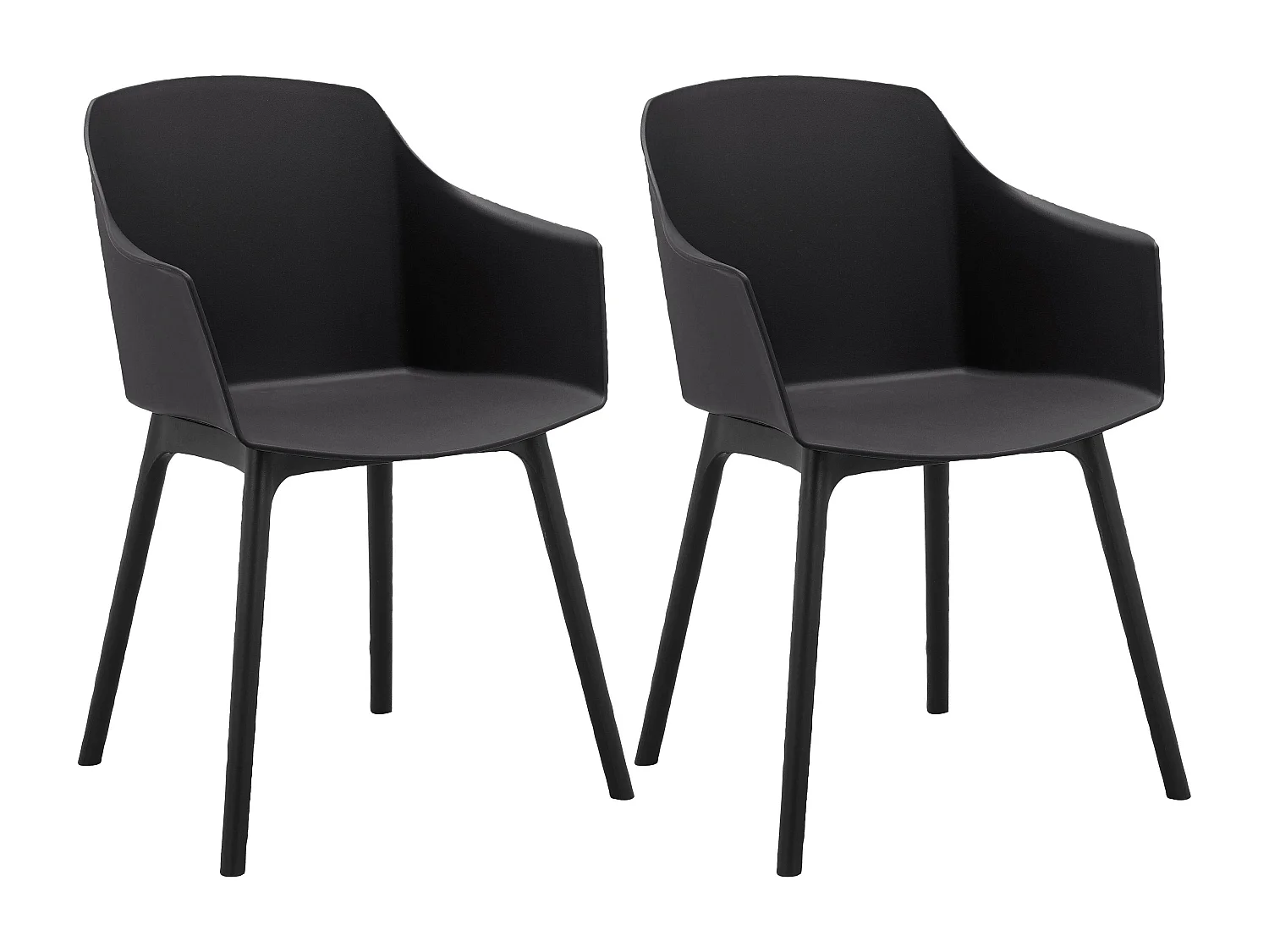 Chaise de salle à manger moderne Bora, lot de 2, noir