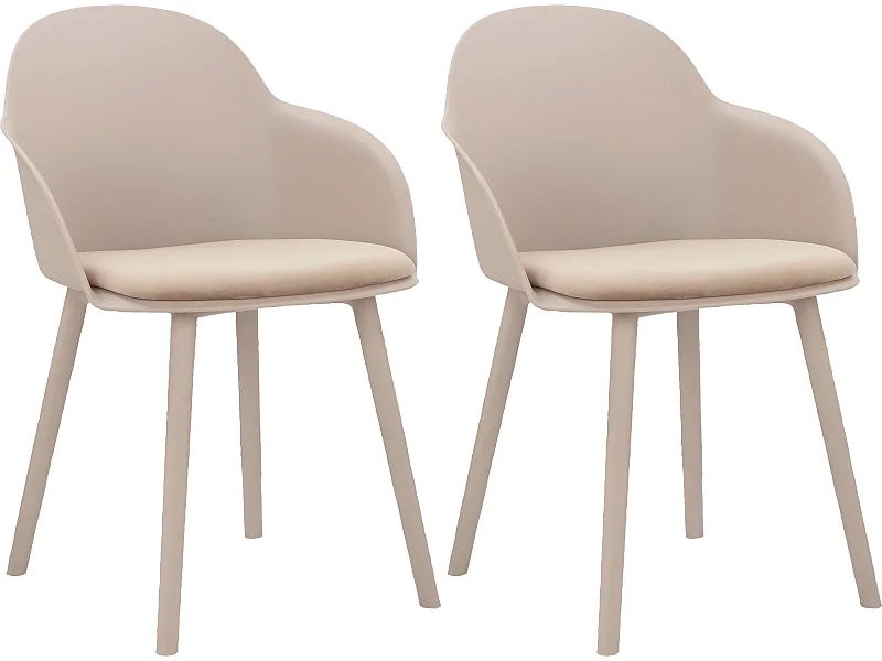 Sedia da pranzo 2 Pack Beige