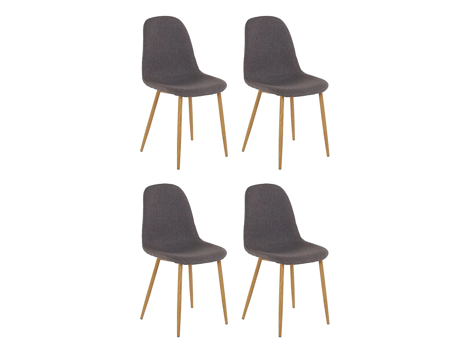 Miller | Chaise 4 Pack en Anthracite / Chêne