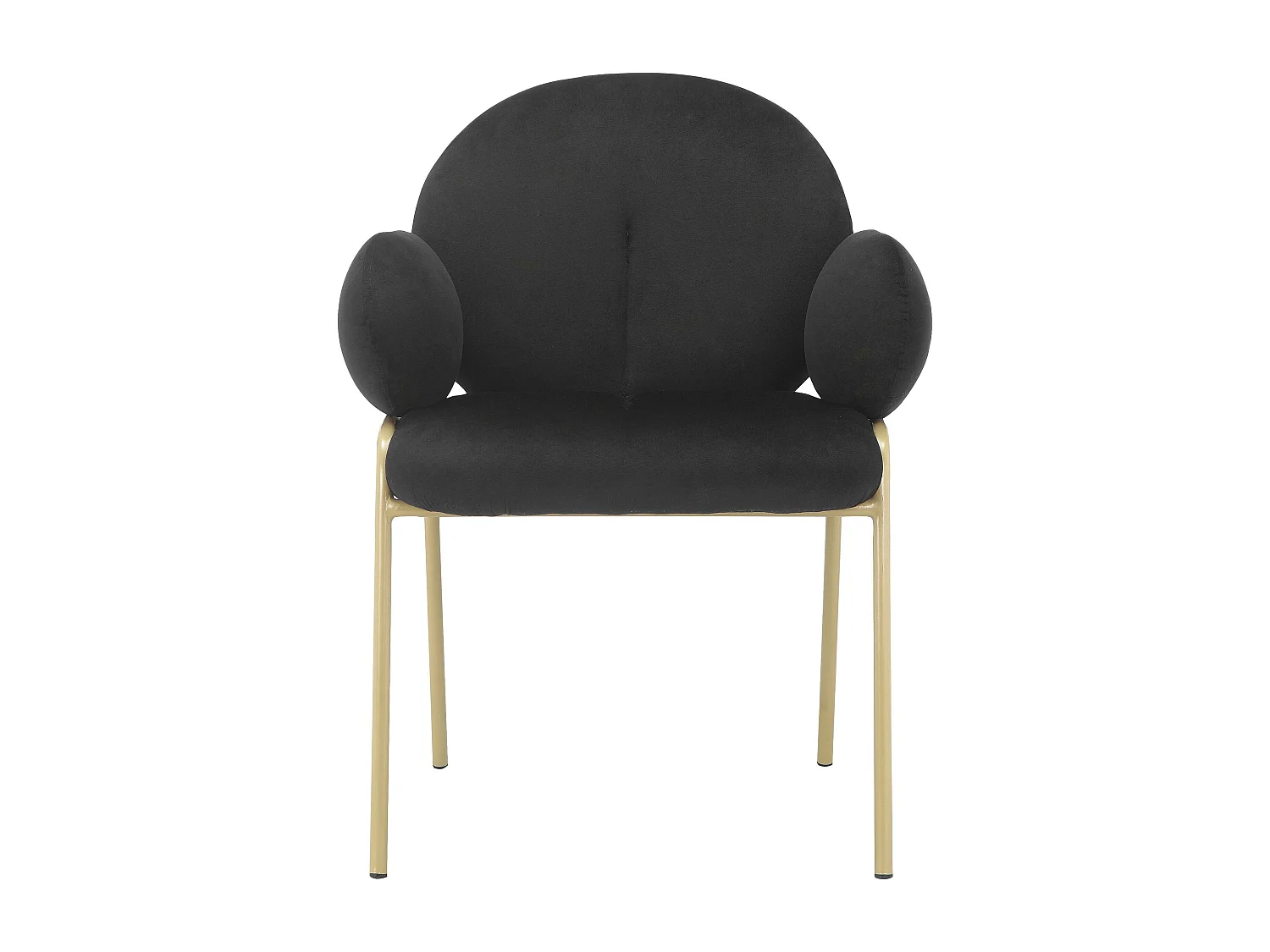 Iwama|Lot de 2 chaises de salle à manger en velours noir