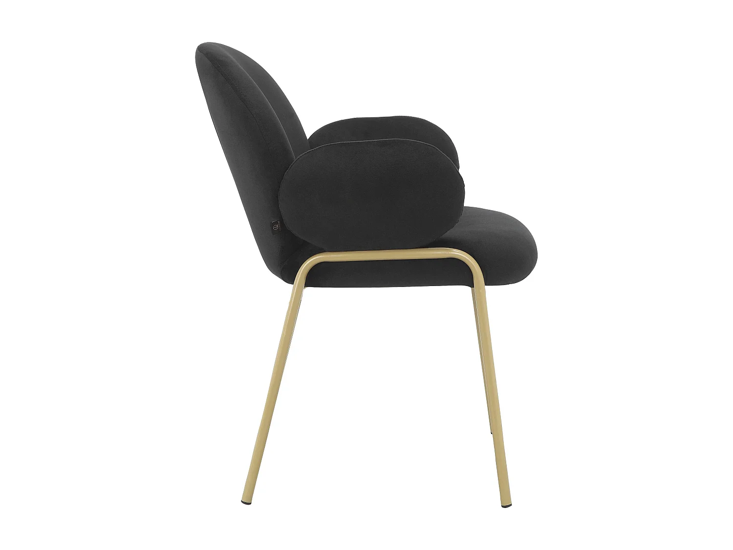 Iwama|Lot de 2 chaises de salle à manger en velours noir