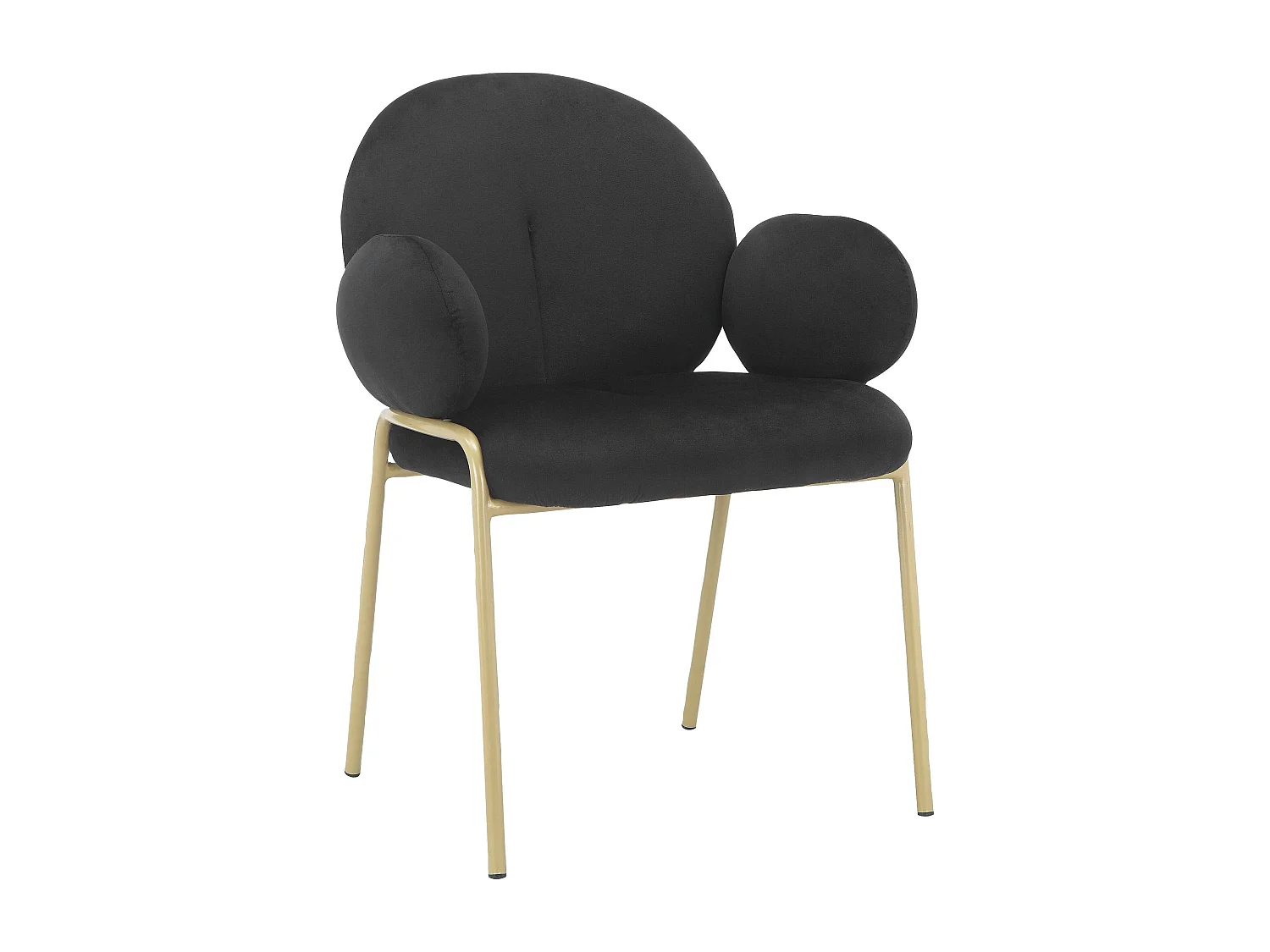 Iwama|Lot de 2 chaises de salle à manger en velours noir