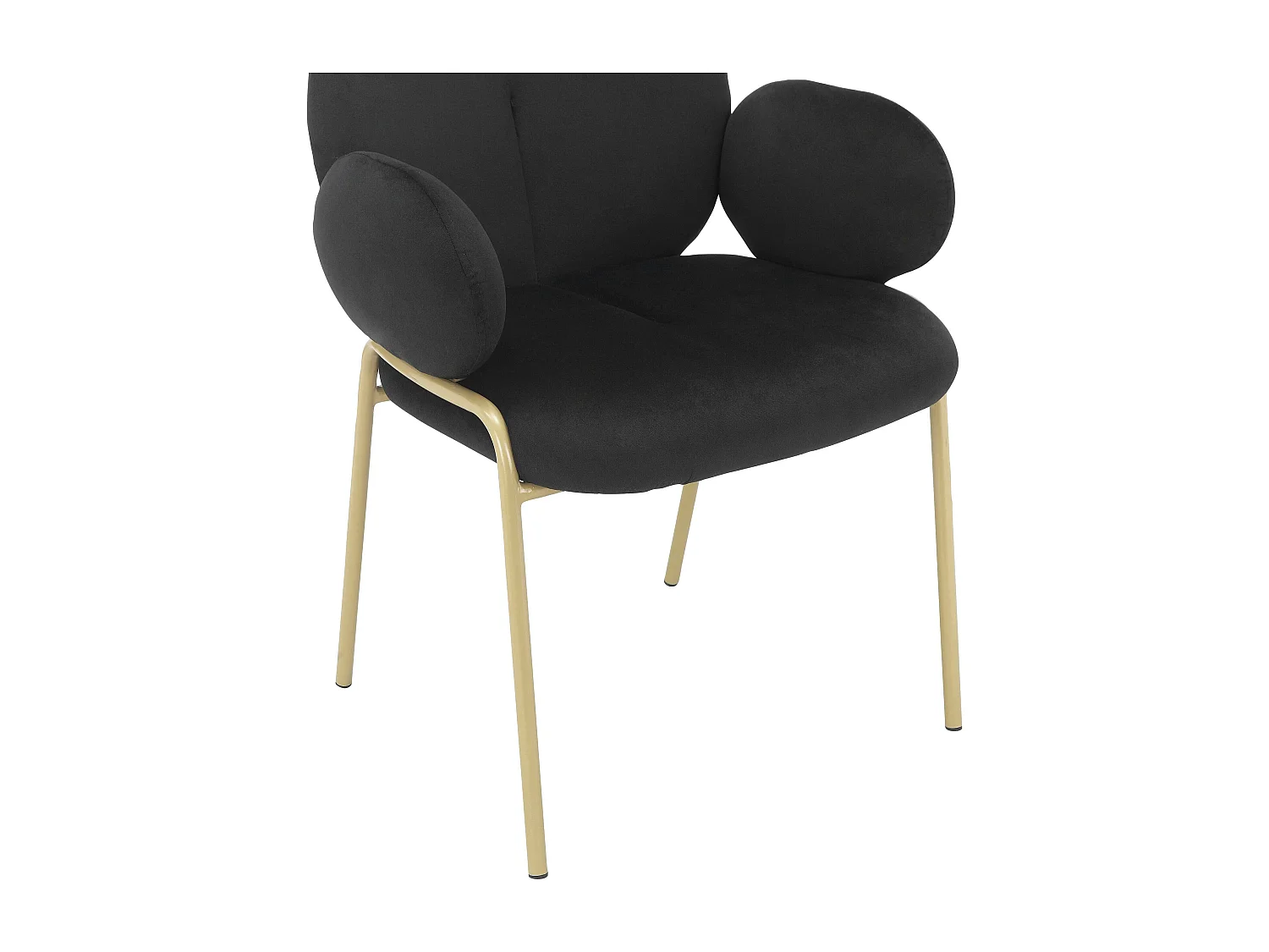 Iwama|Lot de 2 chaises de salle à manger en velours noir