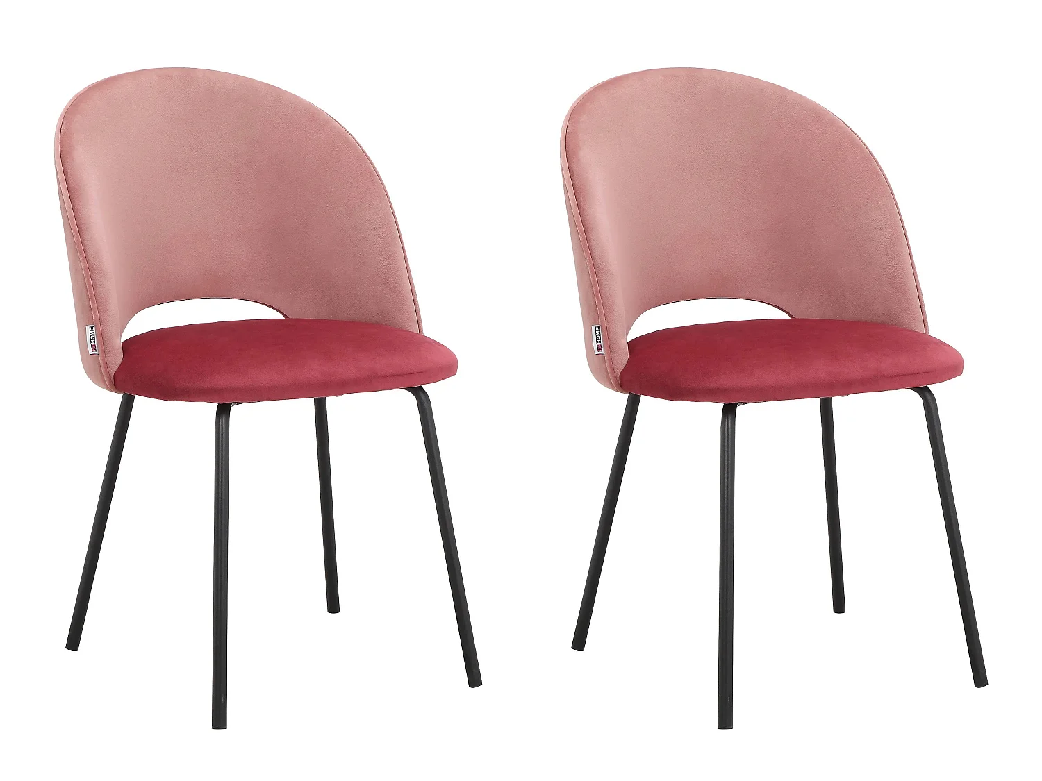 Nagoya|Lot de 2 chaises de salle à manger en velours rose
