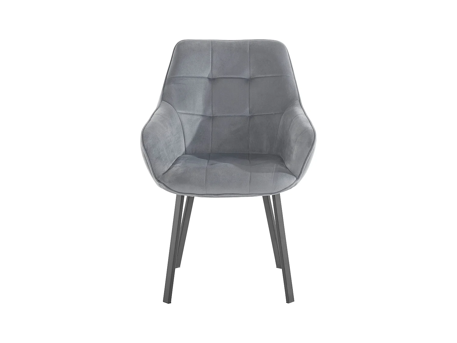 Lot de 2 chaises de salle à manger Poppy en velours gris sans accoudoirs