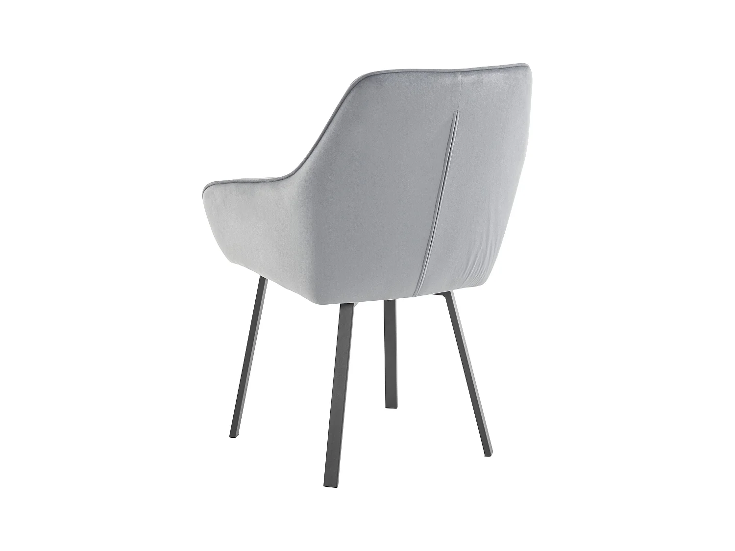 Lot de 2 chaises de salle à manger Poppy en velours gris sans accoudoirs