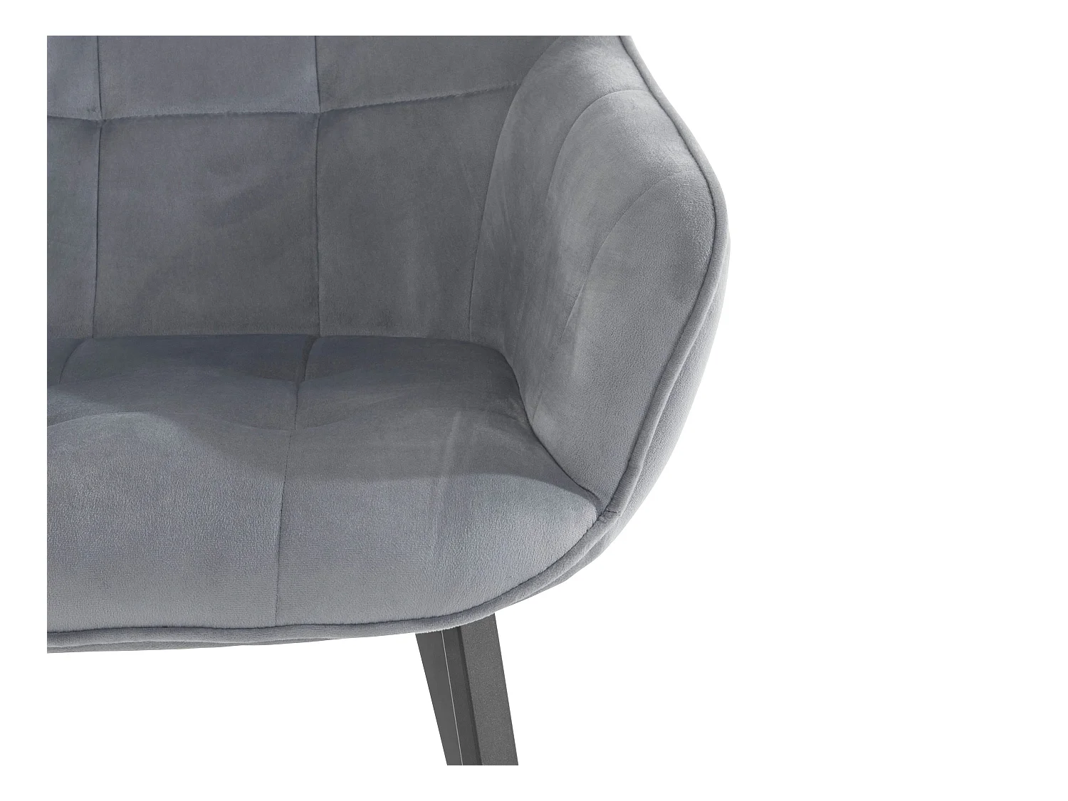 Lot de 2 chaises de salle à manger Poppy en velours gris sans accoudoirs