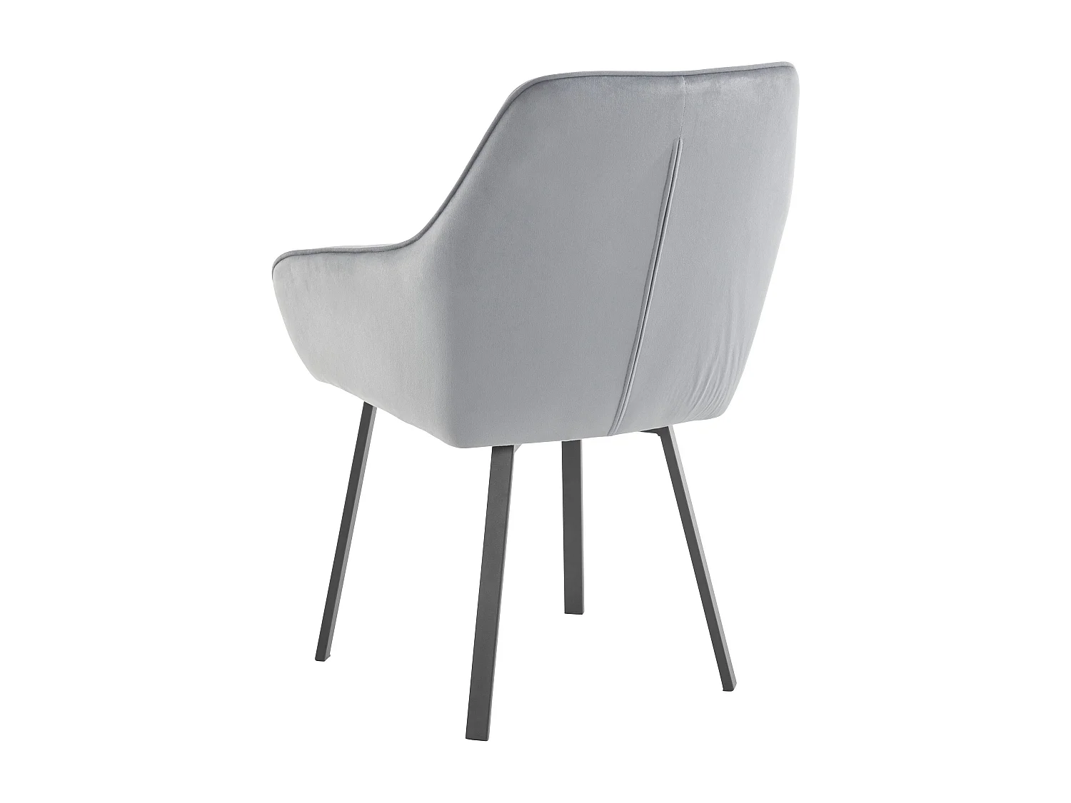 Lot de 2 chaises de salle à manger Poppy en velours gris sans accoudoirs